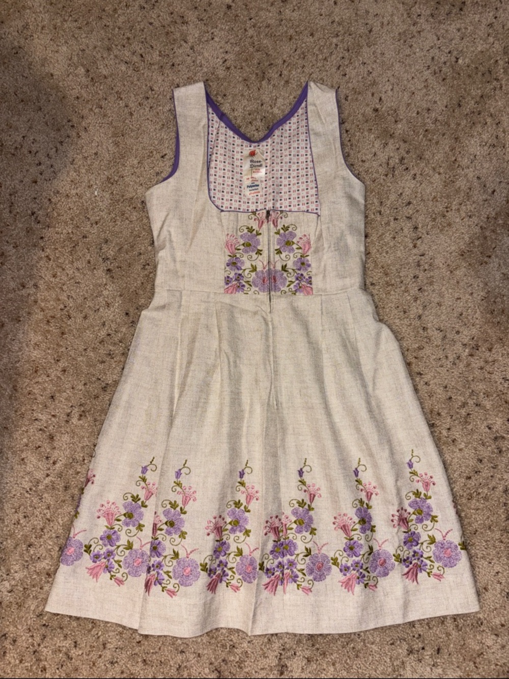 Vintage Rose Dirndl Embroidered Corset Fit & Flare Dress Size 38